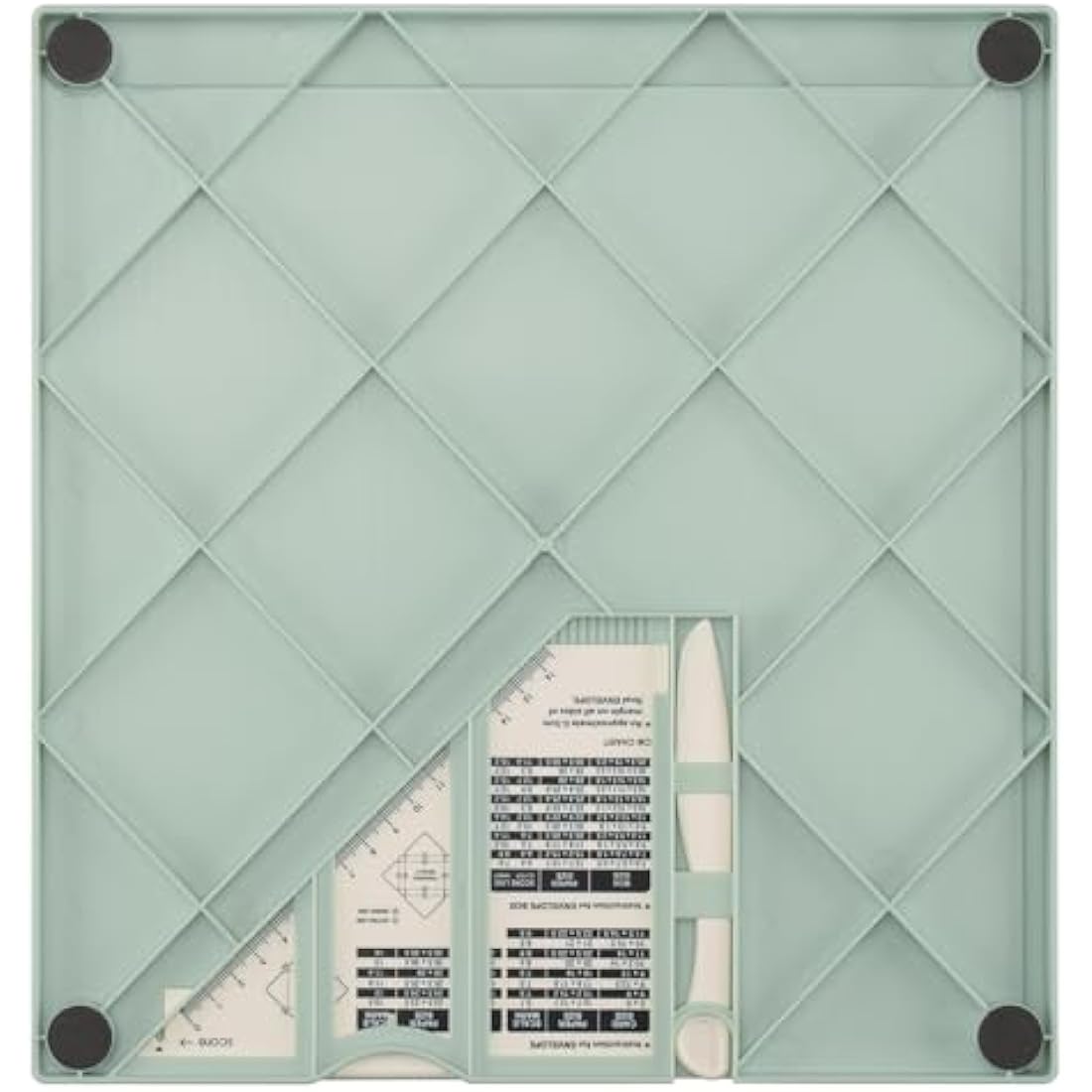 Vaessen Creative 2137-050 Easy Scoring Board cm in Mint Green with Bone Folder and Guide for Card Making and Paper Crafts, 30,5 x 30,5 cm