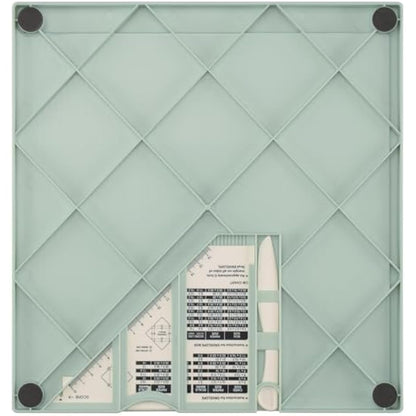 Vaessen Creative 2137-050 Easy Scoring Board cm in Mint Green with Bone Folder and Guide for Card Making and Paper Crafts, 30,5 x 30,5 cm