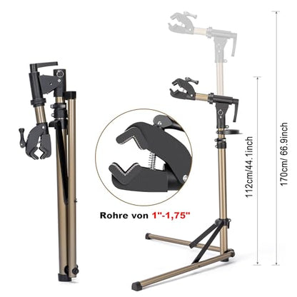 CXWXC Bicycle Mounting Stand, E-bike Repair Stand for Maintenance of Workplaces, Bicycle Mounting Stand up to 36 kg, Height Adjustable, Foldable and