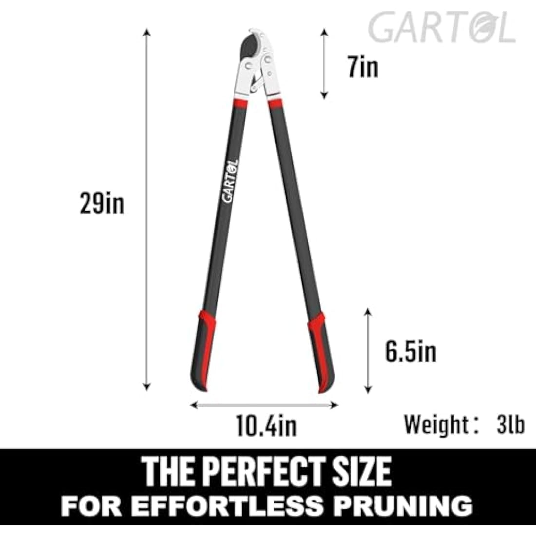 GARTOL 29 Inch Anvil Loppers Heavy Duty Garden Branch Cutter, 2 inch Cutting Capacity Anvil Hand Pruner, with 22-Inch Ergonomically Designed Non-Slip Handles