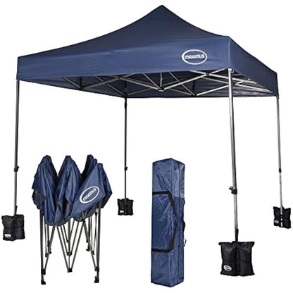 MAXIMUS HEAVY DUTY POP UP GAZEBO 3m x 3m COMMERCIAL MARKET STALL WITH 4 WEIGHT BAGS (No Walls, Blue)