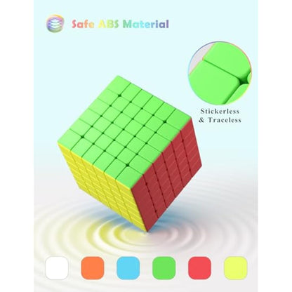 ROXENDA Speed Cube - Fast Smooth Turning Solid Durable & Stickerless Frosted, Best 3D Puzzle Magic Cube Toy - Turns Quicker than Original for kids Gift & Adult & Children(6x6x6 Cube)