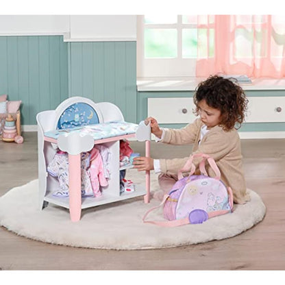 Baby Annabell Day & Night Changing Table 709672 - For 36cm & 43cm Baby Annabell Dolls - Light Effects, Changing Mat, Hangers - Require 3 AAA Batteries (Not Included) - Suitable for Kids From 3+ Years
