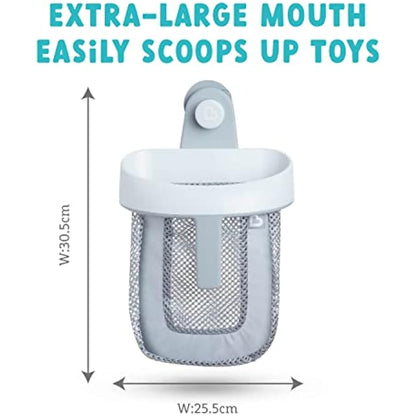 Munchkin Super Scoop Baby Bath Toy Storage Basket & Net | Removable Wall Hanging Bath Tidy | Baby Bath Caddy & Bath Organiser Rack | Shower Bath Toy Holder | Bathroom Toy Net with Suction Cup & Handle