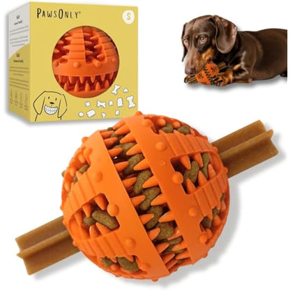PawsOnly | Interactive Dog Treat Toy for Boredom & Enrichment | Mental Stimulation & Anxiety Relief | Puzzle Feeder | Puppy Brain Training & Entertainment | Keep Them Busy (Small, ORANGE)