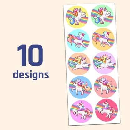 Unicorn Stickers Set - 10 Designs, 20 Sheets, 200 Stickers