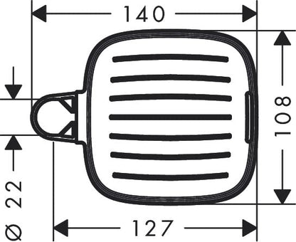 Hansgrohe Plastic Soap Dish for Shower Rod Softcube Soap Dish 26519000, Chrome-plated, Oval, 1 piece, 0.06 kg, Adjustable