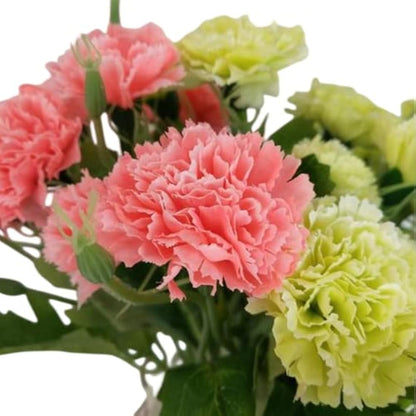 Corkwaw 40 Heads Artificial Carnations,Silk Hydrangea Bouquet Decoration Plastic Plant Suitable for Photo Props Family Party Home Decoration Bridal Wedding Bouquet Decoration (Pink)