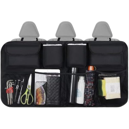 URAQT Car Boot Organiser Waterproof Kick Mats Car Organiser Seat Back Protectors, Multi-Pocket Children's Travel Storage, Durable Foldable Cargo Net Storage for Car Backseat Cover