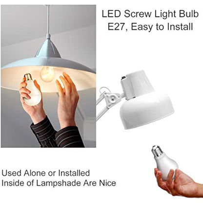 Awenia LED Light Bulb E27 Cool White A65 Edison Screw,20W 2452 lumens 6500K=150W Incandescent Bulb Golf Ball, Pack of 4