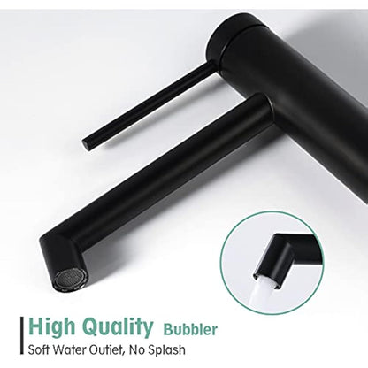 Black Bathroom Taps Countertop Basin Tall Faucet Washroom Sink High Rise Single Lever Mixer tap SHANFO MB01E-T