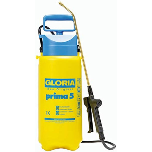 GLORIA Prima 5 Pressure Sprayer | Garden Sprayer/Sprayer for Plant Protection | 5 Litre Filling Capacity | Brass Nozzle