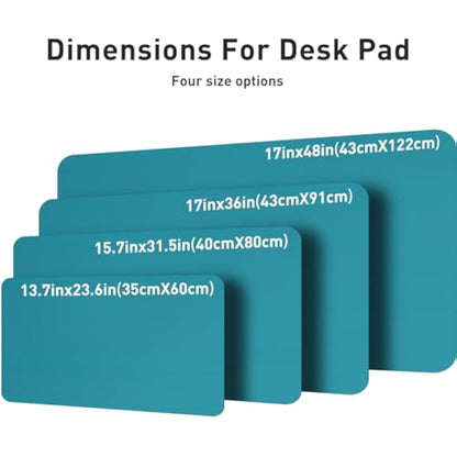 Aothia Leather Desk Mat, Large Mouse Pad, Non-Slip Desk Pad Desk Protector Mat, Waterproof PU Leather Laptop Mat Table Mat Desk Writing Pad for Office and Home (91cmx43cm, Turquoise Blue)