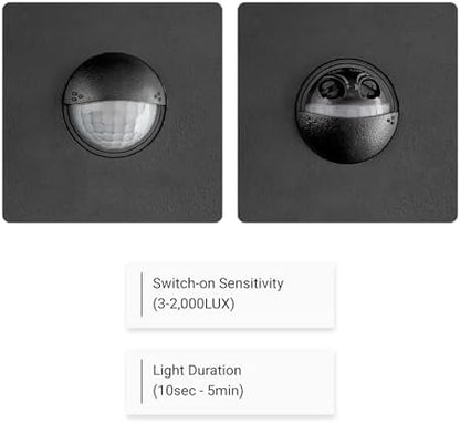 SEBSON Outdoor Lights Mains Powered IP65 - Pack of 2 - Outdoor Garden Lights with PIR Motion Sensor, LED Wall Lights 15W, Cool White, 1000lm, Security Lights for Outside