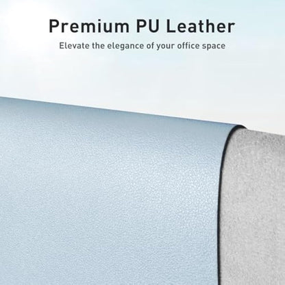 Aothia Desk Mat PU Leather Desk Pad/Mouse Pad,Anti-Slip Desk Protector,Waterproof Desk Cover for Office&Home(80cmx40cm,Baby Blue)