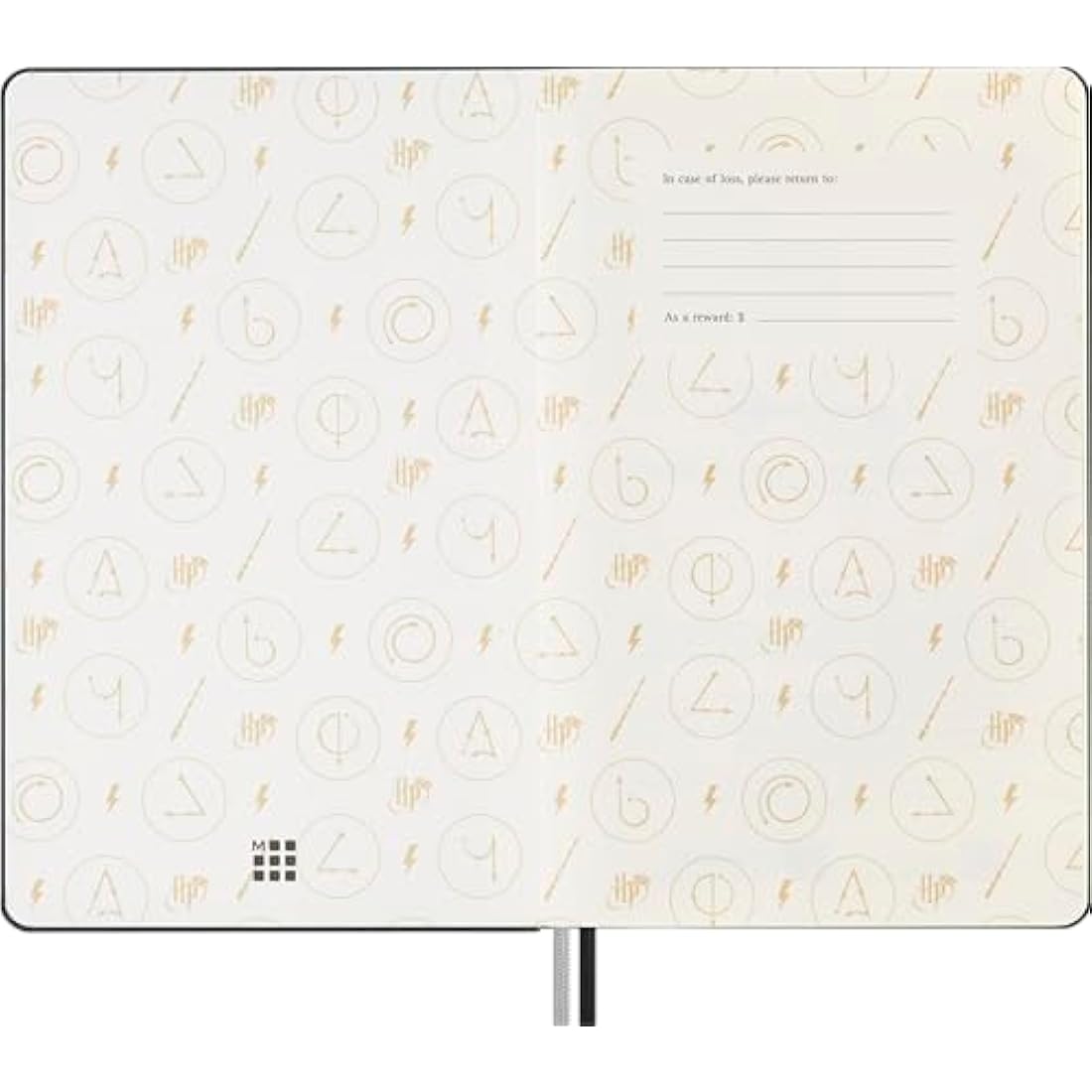 Moleskine Wizarding World Harry Potter Spells Collection Gift Box, Gift Set with Kaweco Roller Pen and Ruled Notebook with Hardcover and Elastic Closure Large Size 13 x 21 cm