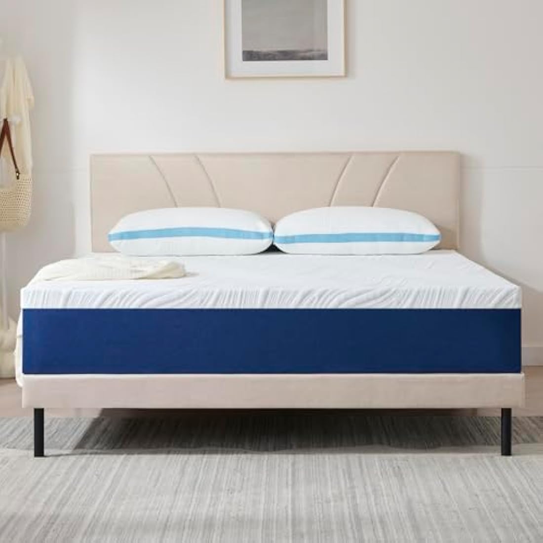 Hiimgo Single Mattress Memory Foam - Orthopaedic Medium Firm Support, Breathable Carved Knitted Cover for Back Pain & Pressure Relief (190x90x15cm)