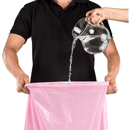 Relevo 30 Litre Scented Bin Liners – Pink Bin Bags. Made from 100% Recycled Material. Dimensions: 55 cm x 60 cm. Includes 45 units.
