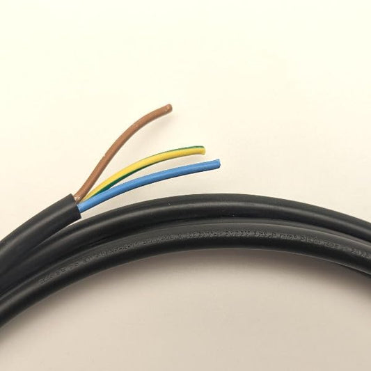 10m 3183Y 13 AMP Electrical Cable Black Round Mains Wire Flex 1.5mm 240V 3 Core