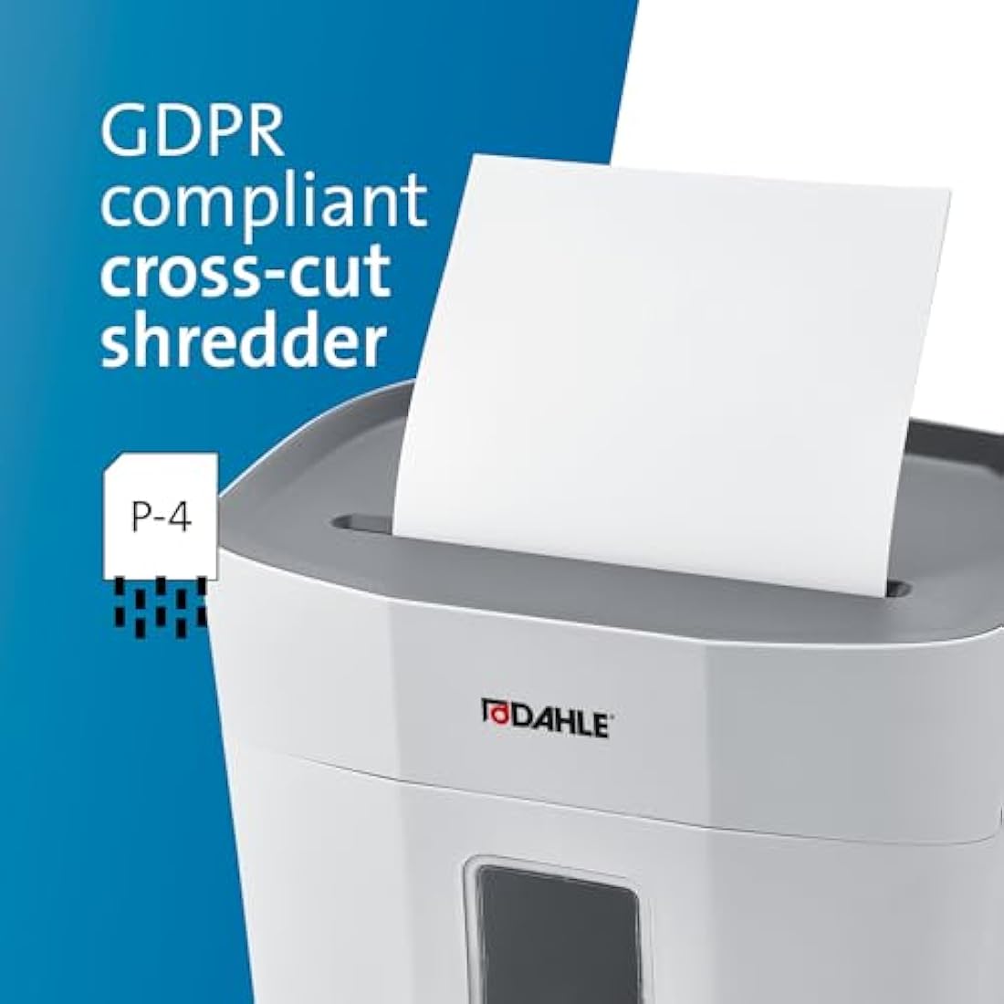 Dahle PaperSAFE 120 Paper Shredder (8 Sheets, Oil-Free, Jam Protection, Cross-Cut, for Home-Office) Grey,36.6 x 34.7 x 21.7cm