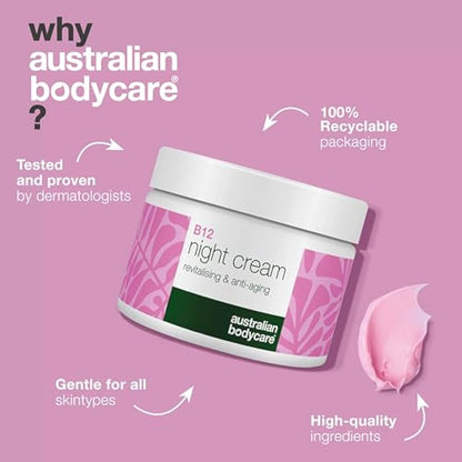 Night Cream with Vitamin B12 – For mature skin with wrinkles and uneven tone – With Vitamin B12, niacinamide, hyaluronic acid, and firming peptides