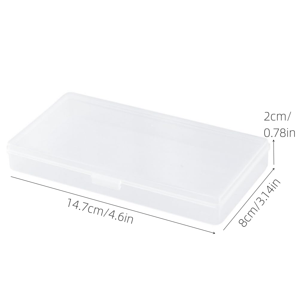 Eleanly 6 Pcs Small Plastic Box Rectangular Empty Mini Clear Plastic Organizer Storage Box Craft Storage Box with Flip Lid for Small Items and Other