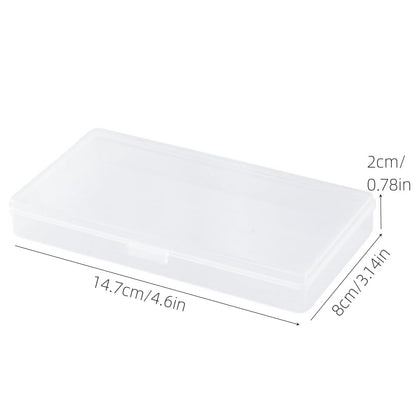 Eleanly 6 Pcs Small Plastic Box Rectangular Empty Mini Clear Plastic Organizer Storage Box Craft Storage Box with Flip Lid for Small Items and Other