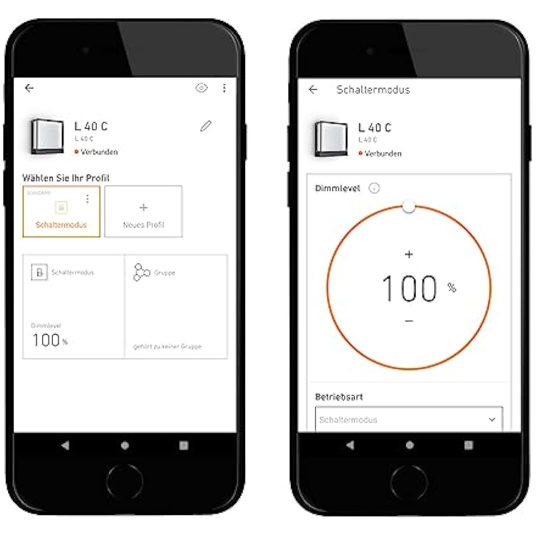 STEINEL Smart LED Outdoor Wall Light L 40 C, dimmable Outdoor Light, Warm White, Remote Control via App, Aluminium