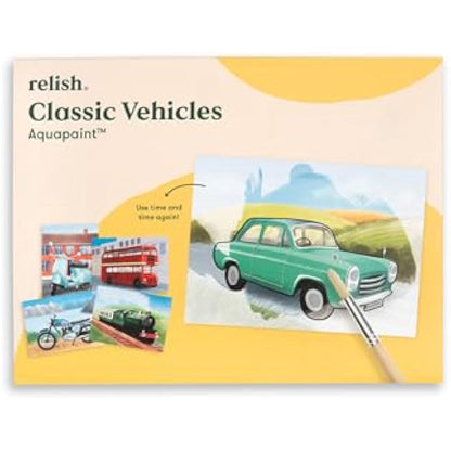 Relish - Dementia Aquapaints Activities - Pack of 5 Reusable Water Painting Toys, Classic Vehicles, Alzheimer’s Products & Gifts for Elderly/Seniors