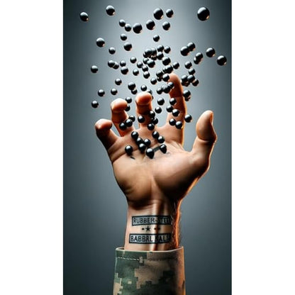 SSR 100 x S - Style Premium Quality Hard Rubber Steel Balls Paintballs Powerballs 7 gr. Heavy Ammo for Self and Home Defense Training Pistols in 68 Cal.