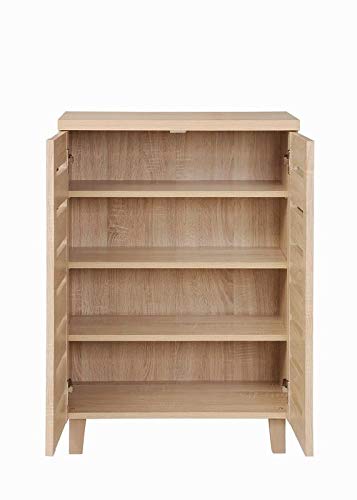 TAD TIMBER ART DESIGN UK Essentials 4 Tier Storage Cabinet Cupboard Bedroom Hallway Shelf Unit Sonoma Oak