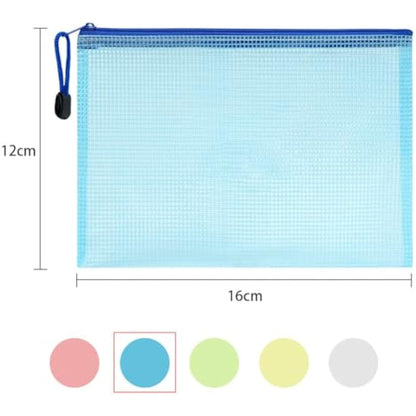 Vicloon Plastic Wallets, 20Pcs A6 Zip Lock Bags Mesh Document Wallet Document Folders Plastic Pockets Zipper File Wallet for School Office Homework Travel Storage Bags (Multicolor)