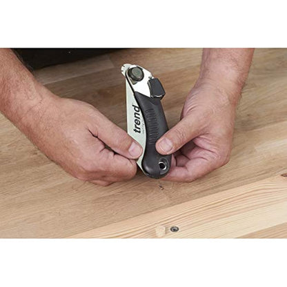 Trend Folding Flush Saw, 120mm Carbon Steel Blade, Flush Cut Trimming for Dowels & Joints, FFS/120