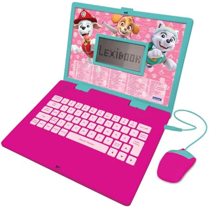 LEXIBOOK, Paw Patrol, Educational and Bilingual Laptop in English/French, Toy for children with 124 activities to learn, play games and music, Pink, JC598PAGi1