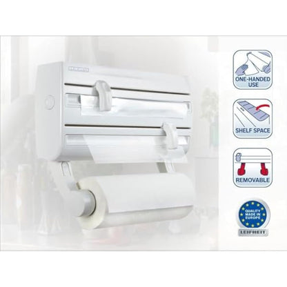 Leifheit Parat F2, Wall Mounted Cling Film & Foil Dispenser, Easy-Install Holder for Rolls up to 30 cm Wide, White
