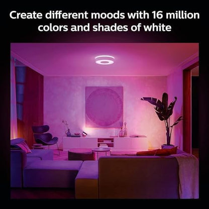Philips Hue Infuse White and Colour Ambiance Smart Ceiling Light [Large - White] with Bluetooth, Living Room Light Works with Alexa, Google Assistant and Apple Homekit, Smart Ceiling Lamp