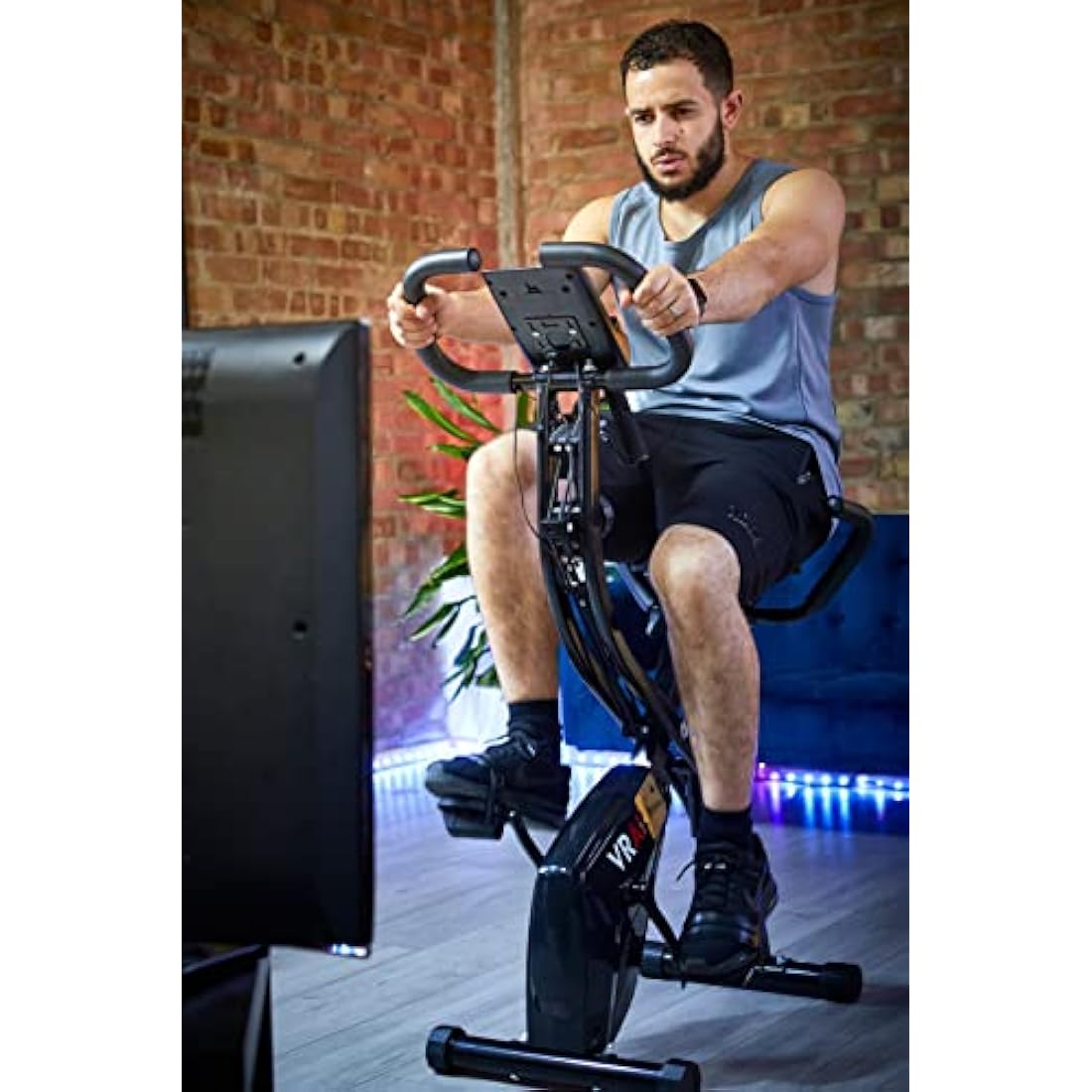VRAi Fitness SXB-350 Bluetooth Smart Folding Exercise Bike-Kinomap Smartphone App Compatible and Live Video Streaming Classes-Our Magnetic Resistance Folding Bike is Best Exercise Bikes for Home Use