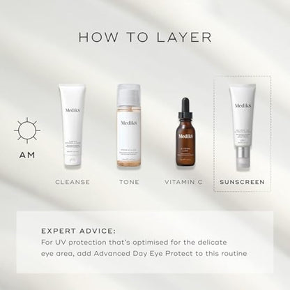 Medik8 Advance Day Ultimate Protect - SPF 50+ Age-Defying Moisturiser with Photolyase SPF 50+ PA++++ - Hydrating & Non-Greasy UV Protection - With Age-Defying DNA Repair Enzymes - 50ml