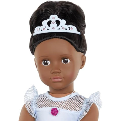 Our Generation - 46 cm Floral Fashion Starter Doll - Rosalind - Dark Brown Hair & Eyes - 3 Outfits & Styling Accessories in Gift Box - Pretend Play - Toys for Kids Ages 3+
