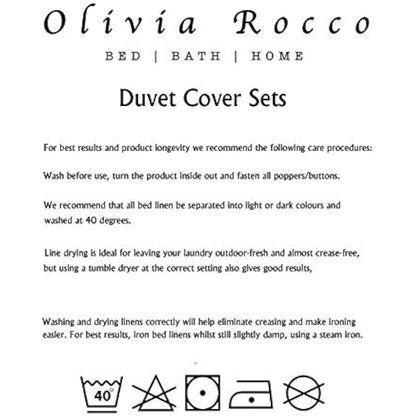 Olivia Rocco Savoy Jacquard Duvet Set Easy Care Double King Super King Size Quilt Covers & Pillowcases Bedding, King, Grey