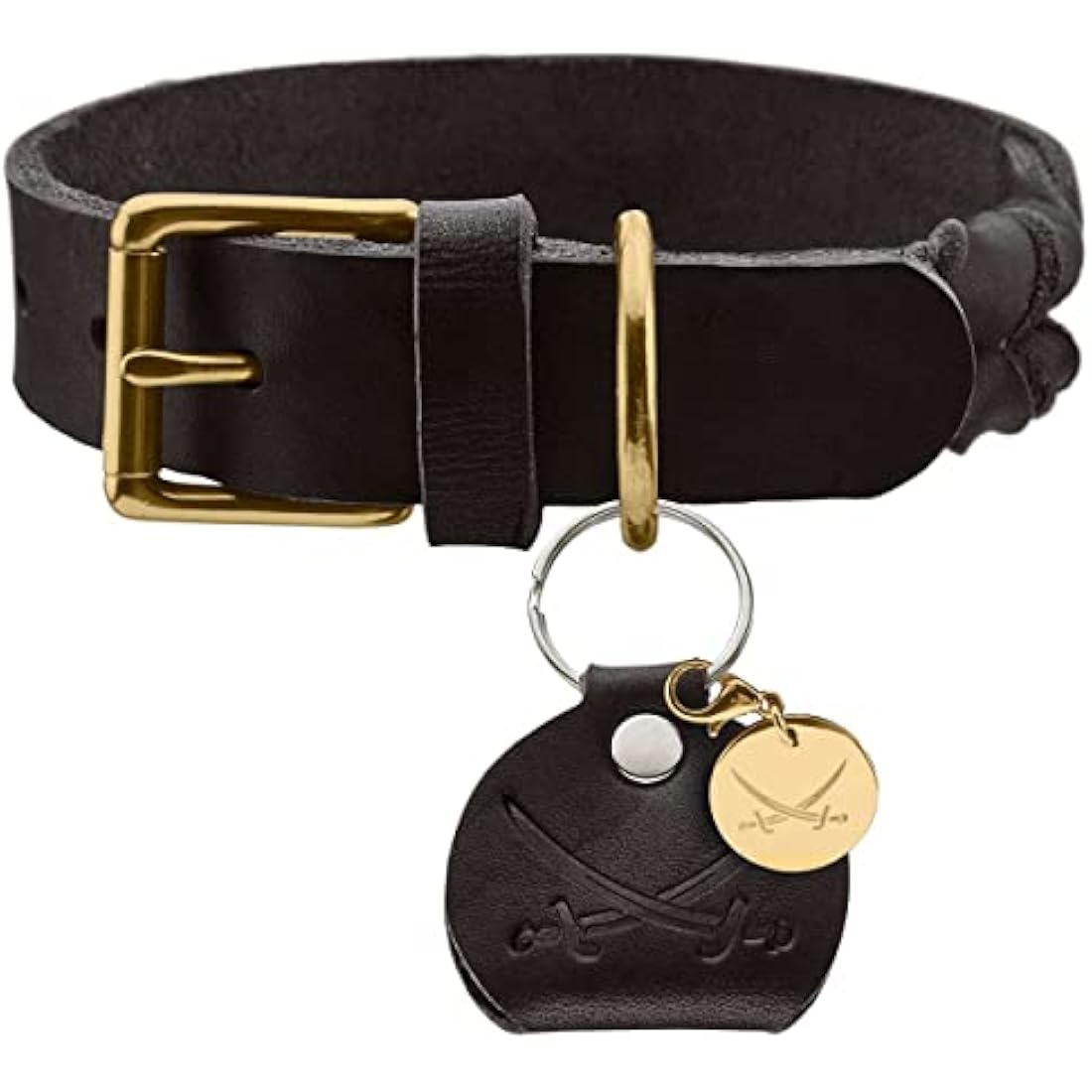 HUNTER SANSIBAR SOLID Leather Dog Collar Heavy Duty Grip Braided 65 (L) Black
