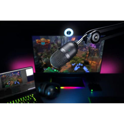 Razer Seiren Mini - USB Condenser Microphone for Streaming (Compact with Supercardioid Polar Pattern, Tiltable Stand, Integrated Shock Absorber) Quartz Pink