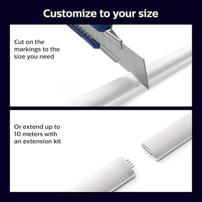 Philips Hue Gradient Light Strip 2m. for Syncing with Entertainment, Media and Music. with Bluetooth. Works with Alexa, Google Assistant and Apple Homekit., White