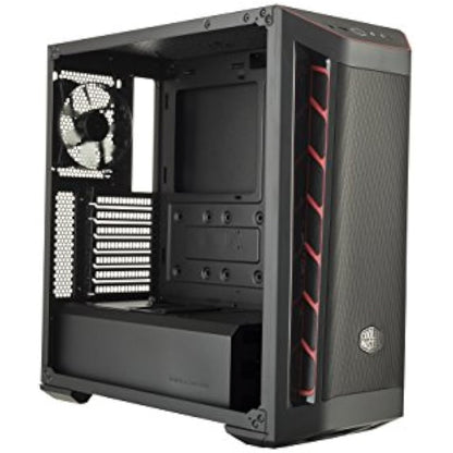 Cooler Master MasterBox MB511 - ATX PC Case with Front Mesh Panel, Racing Intakes, Transparent Side Panel, Flexible Air Flow Configurations - Red Accent