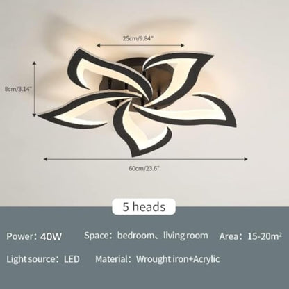 Riserva Dimmable LED Ceiling Light, 40W 4700LM Modern Acrylic Ceiling Lights with Remote Control, Creative Petals Design, Ceiling Lamp for Living Room, Bedroom, Dining Room, Φ60cm