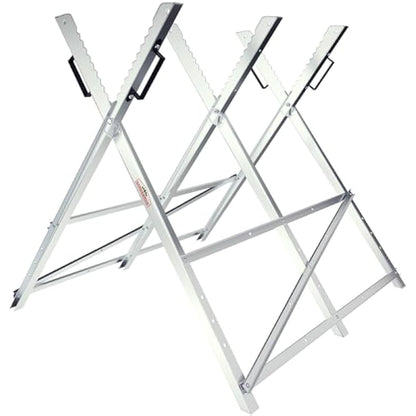 GARDEBRUK® Folding Galvanised Saw Horse | Foldable Portable Trestle | Workbench Timber Cutting Log Holder | Wood Splitter for Hand Saw Chainsaw | Sawhorse | Heavy Duty 150 kg