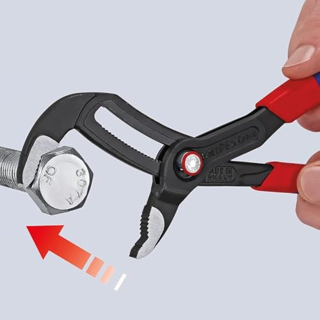 Knipex Cobra® QuickSet High-Tech Water Pump Pliers grey atramentized, with non-slip plastic coating 300 mm 87 21 300