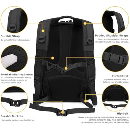 Mardingtop 25L Military Tactical Backpack Practical Rucksack for Men with Molle System Outdoor Hiking Backpack Army Backpack for Hiking, Traveling, Mountaining
