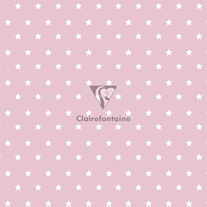 Clairefontaine 201965AMZC - A Box of 10 Rolls of Gift Wrapping Paper - Excellia 80g Paper - Dimensions: 5x0.70m - Pattern: Christmas, Pink, Gold, Fir Trees, Deer, Stars - Gift Wrapped