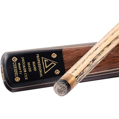 CUESOUL Classic Handmade 57 Inches 18oz Rosewood 3/4 Jointed Snooker Billiard Pool Cue, Rosewood Butts and Aluminum Telescope Extension with Leathertte Protective Case, 9.5mm Tip Snooker Cue Set